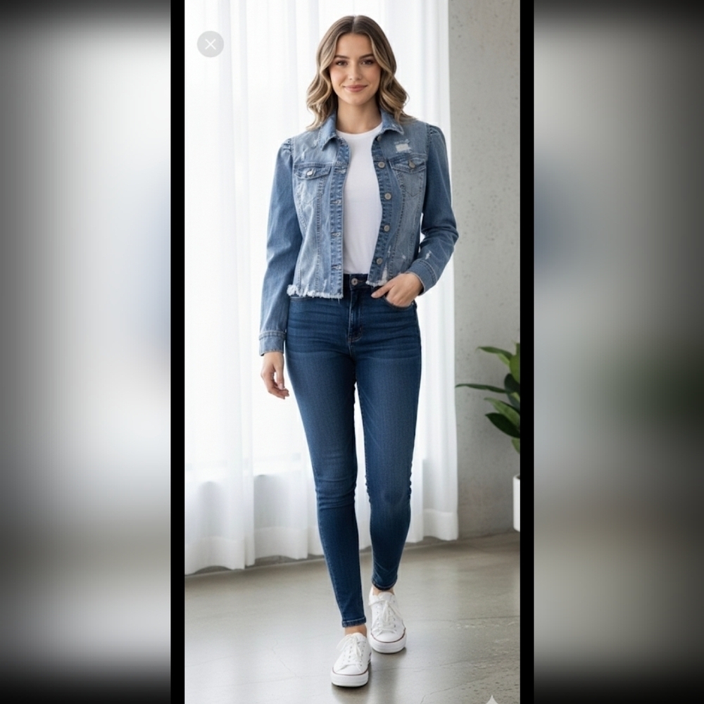 Enjean Authentic Denim Jean Jacket Size S